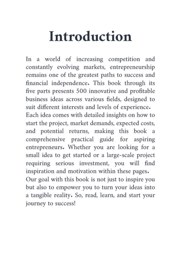 500 Investment Project Ideas - part 1 - english 500 Investment Project Ideas - part 1 - english